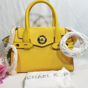 Michael Kors Carmen Flap Belted Satchel Bag